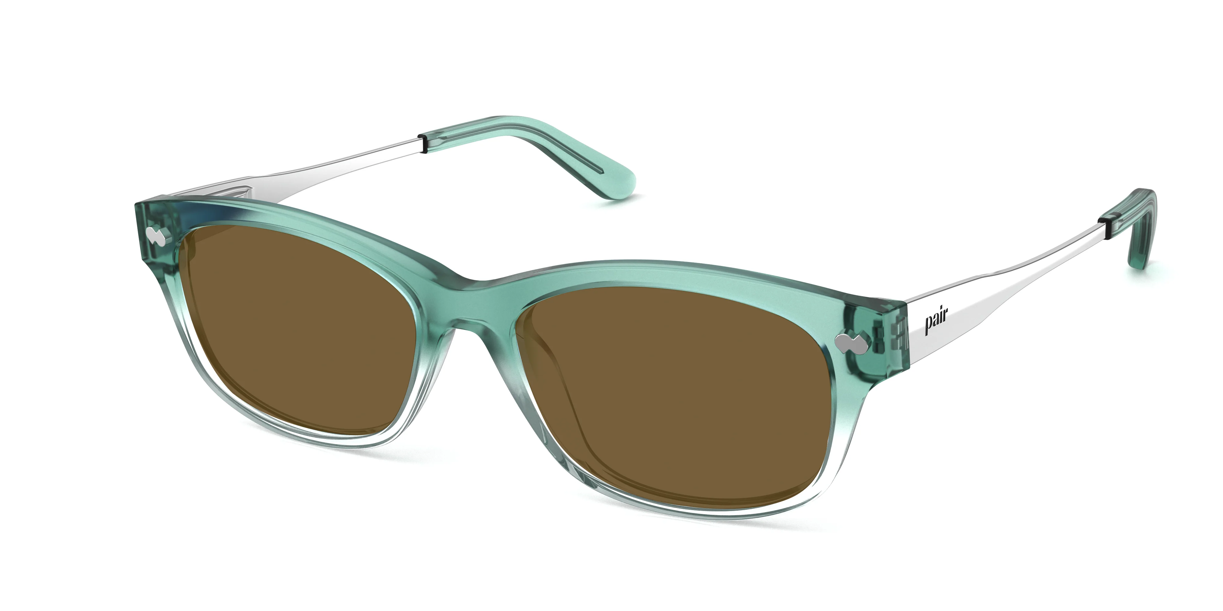 The Addison - Teal Pearlized Gradient Acetate Silver Metal Sun - Image 2