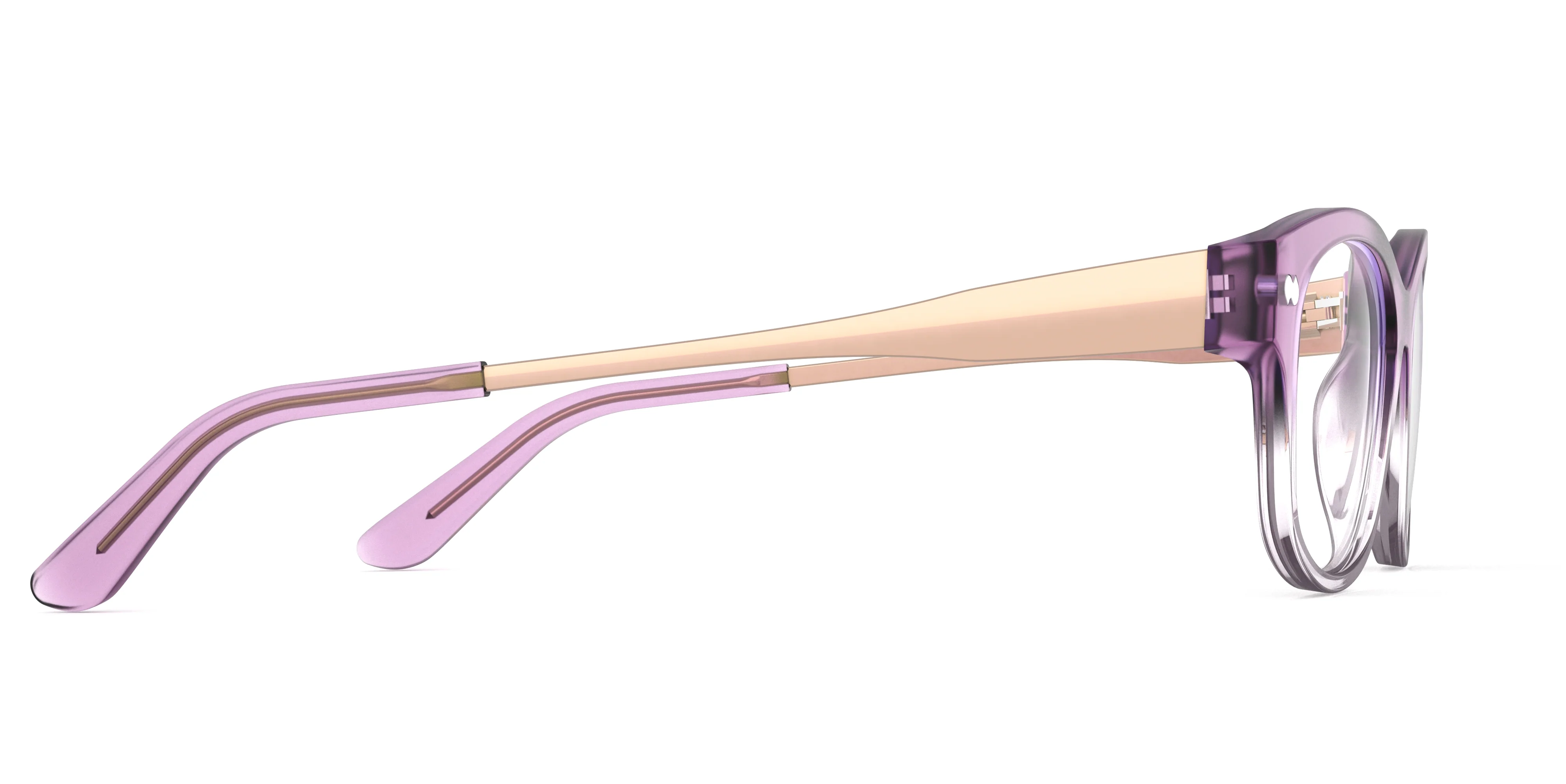 The Addison - Violet Pearlized Gradient Acetate Rose Gold Metal - Image 3