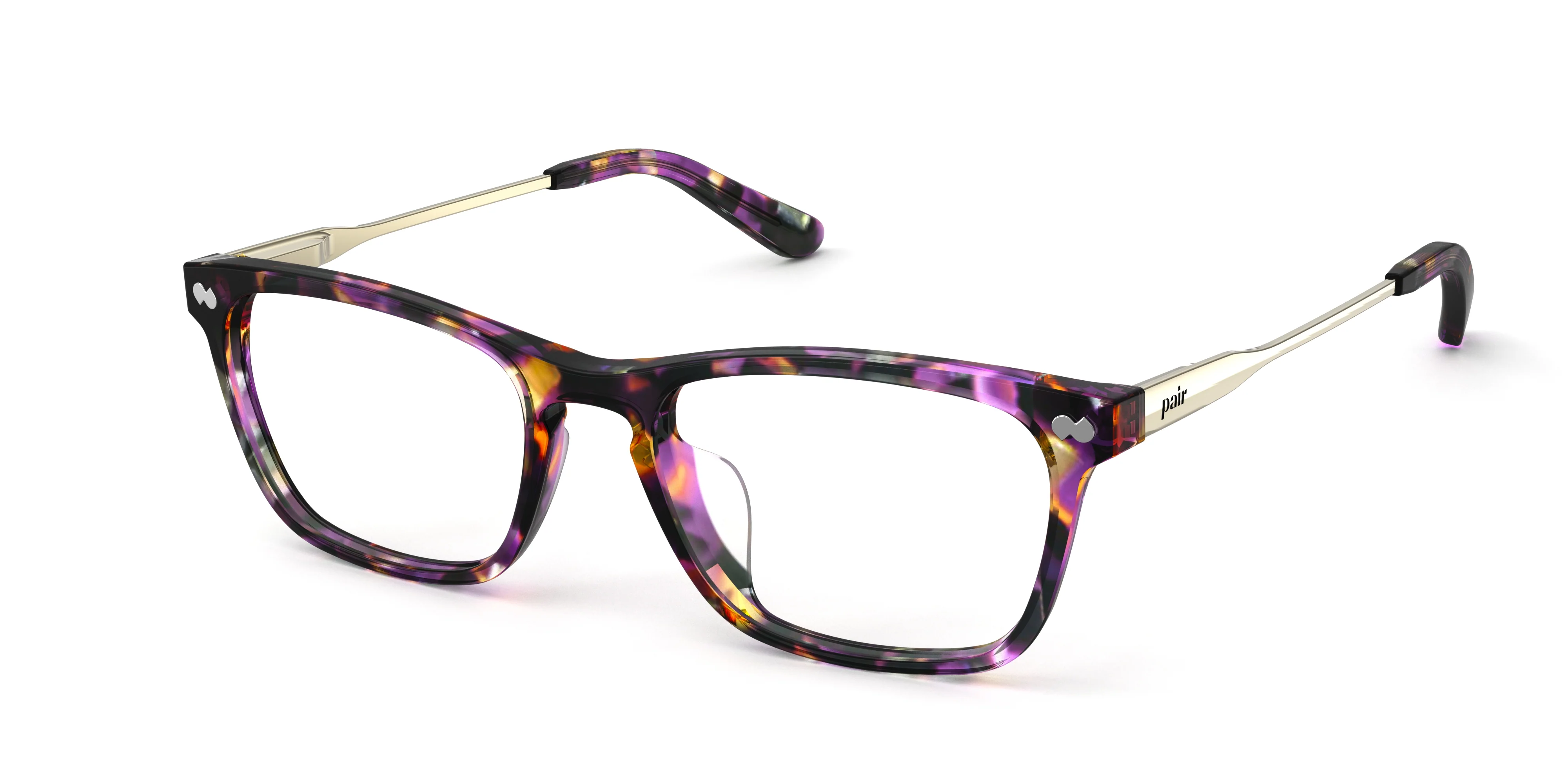 The Casper - Purple Confetti Tortoise Acetate Gold Metal