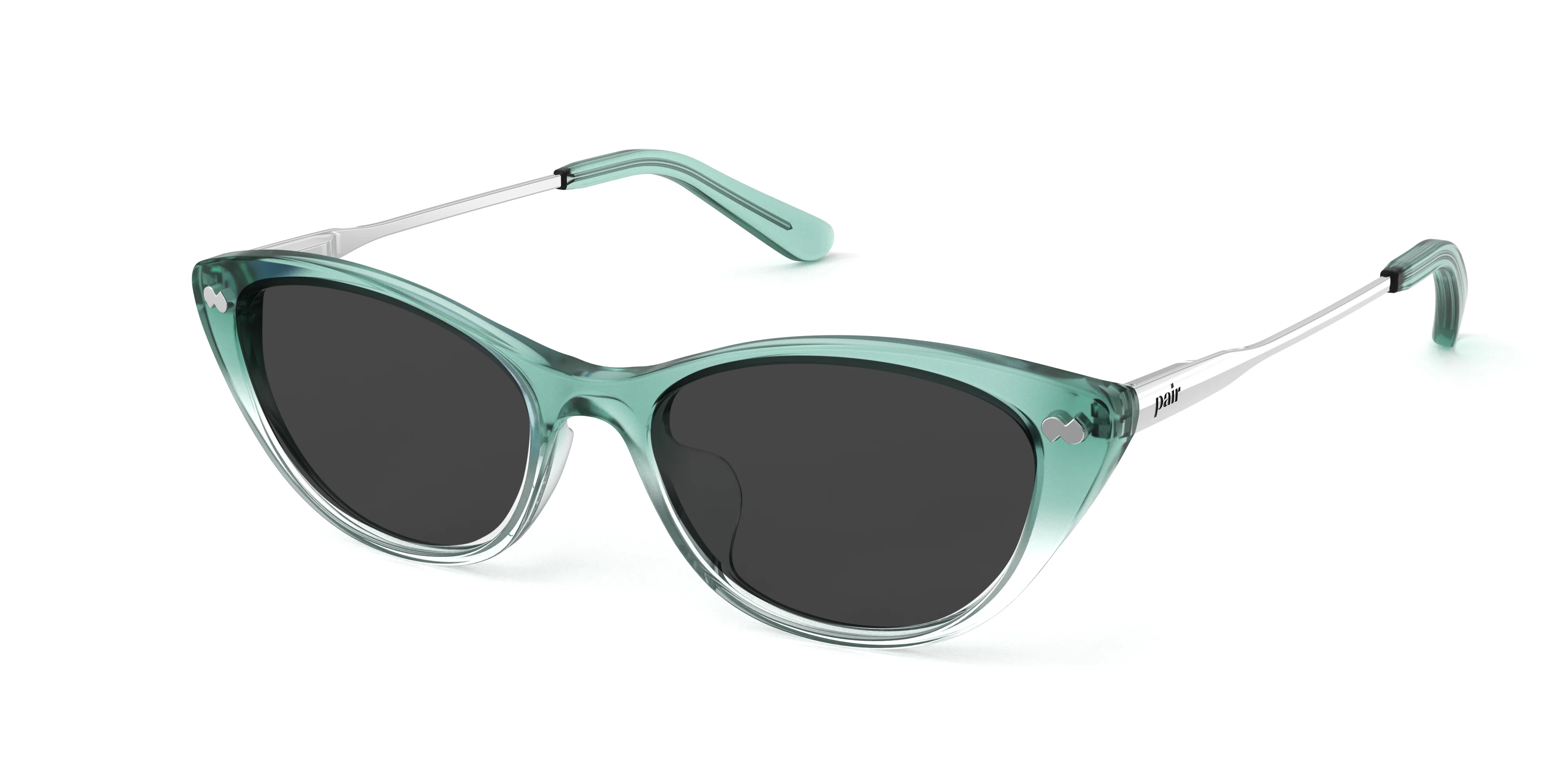 The ella - Teal Pearlized Gradient Acetate Silver Metal Sun