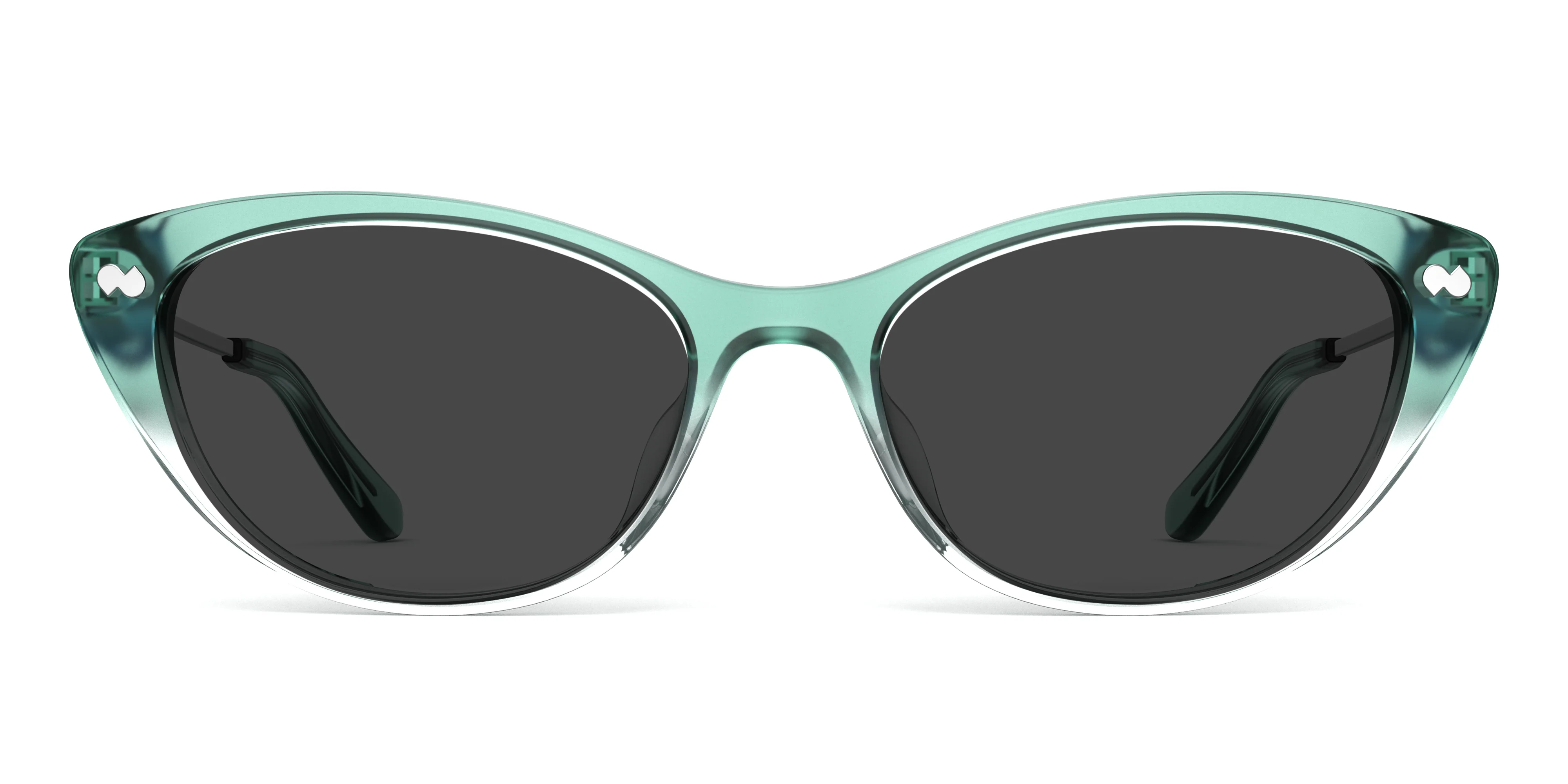 The ella - Teal Pearlized Gradient Acetate Silver Metal Sun - Image 3
