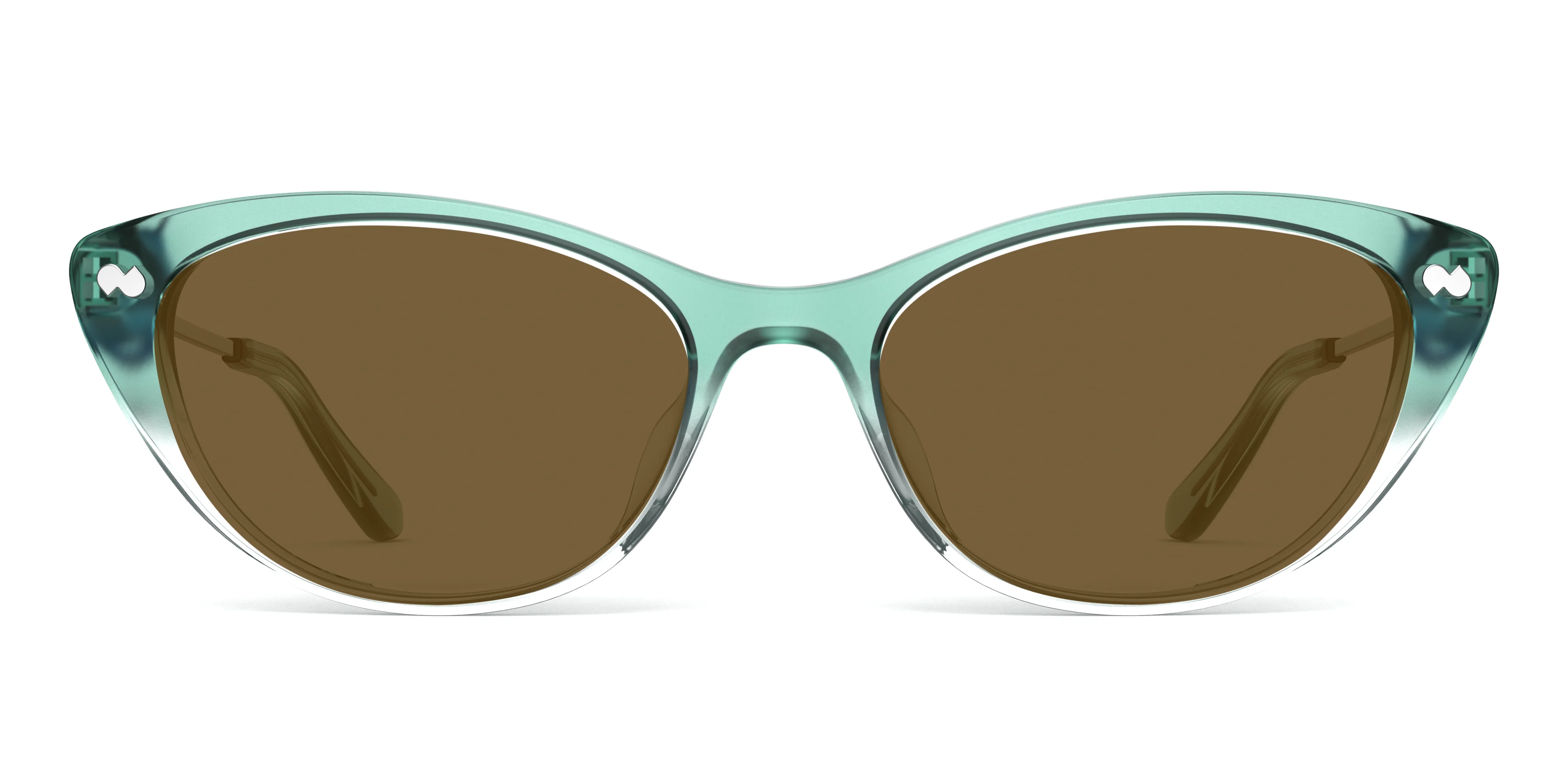 The ella - Teal Pearlized Gradient Acetate Silver Metal Sun - Image 4