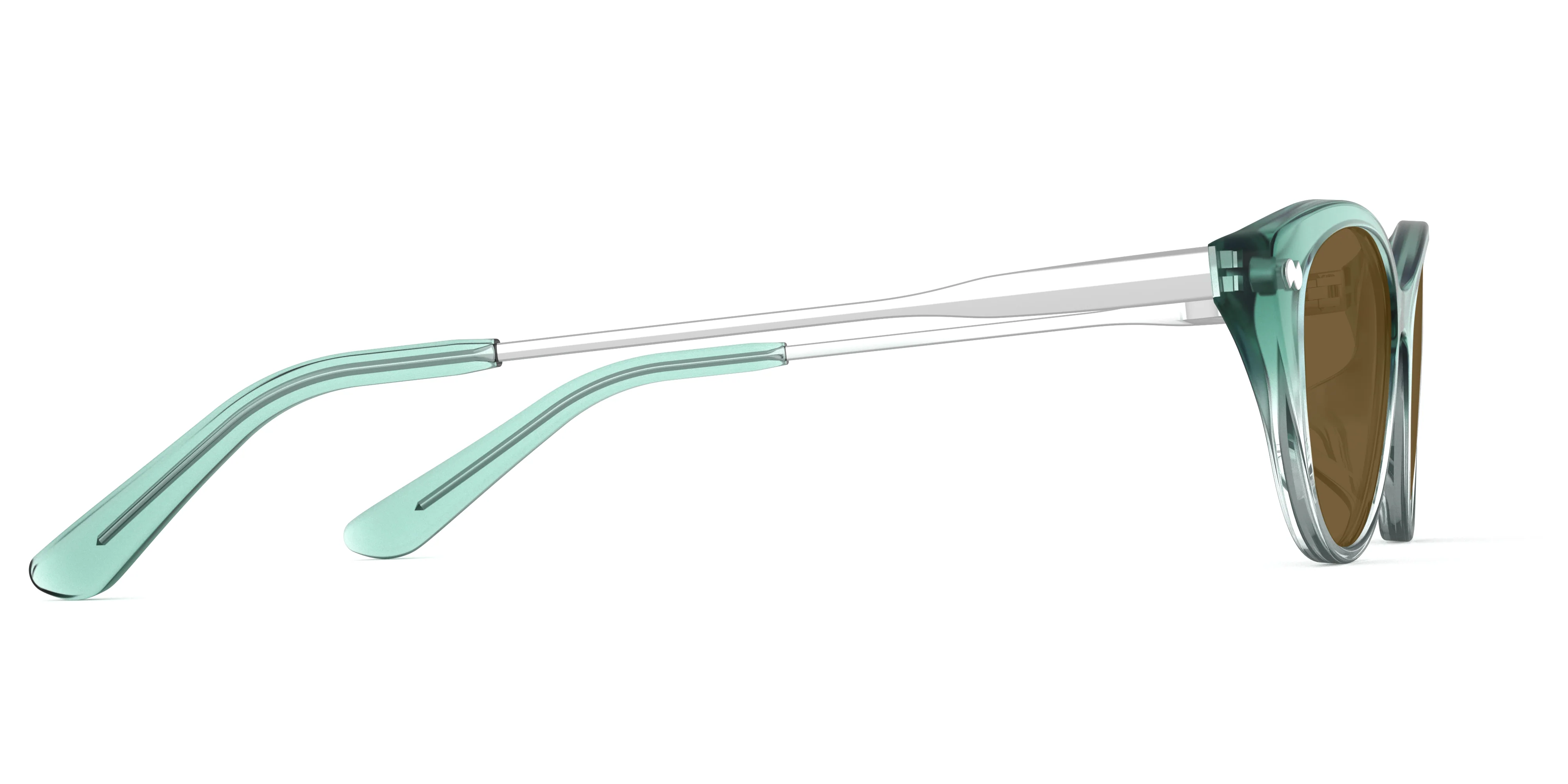 The ella - Teal Pearlized Gradient Acetate Silver Metal Sun - Image 6