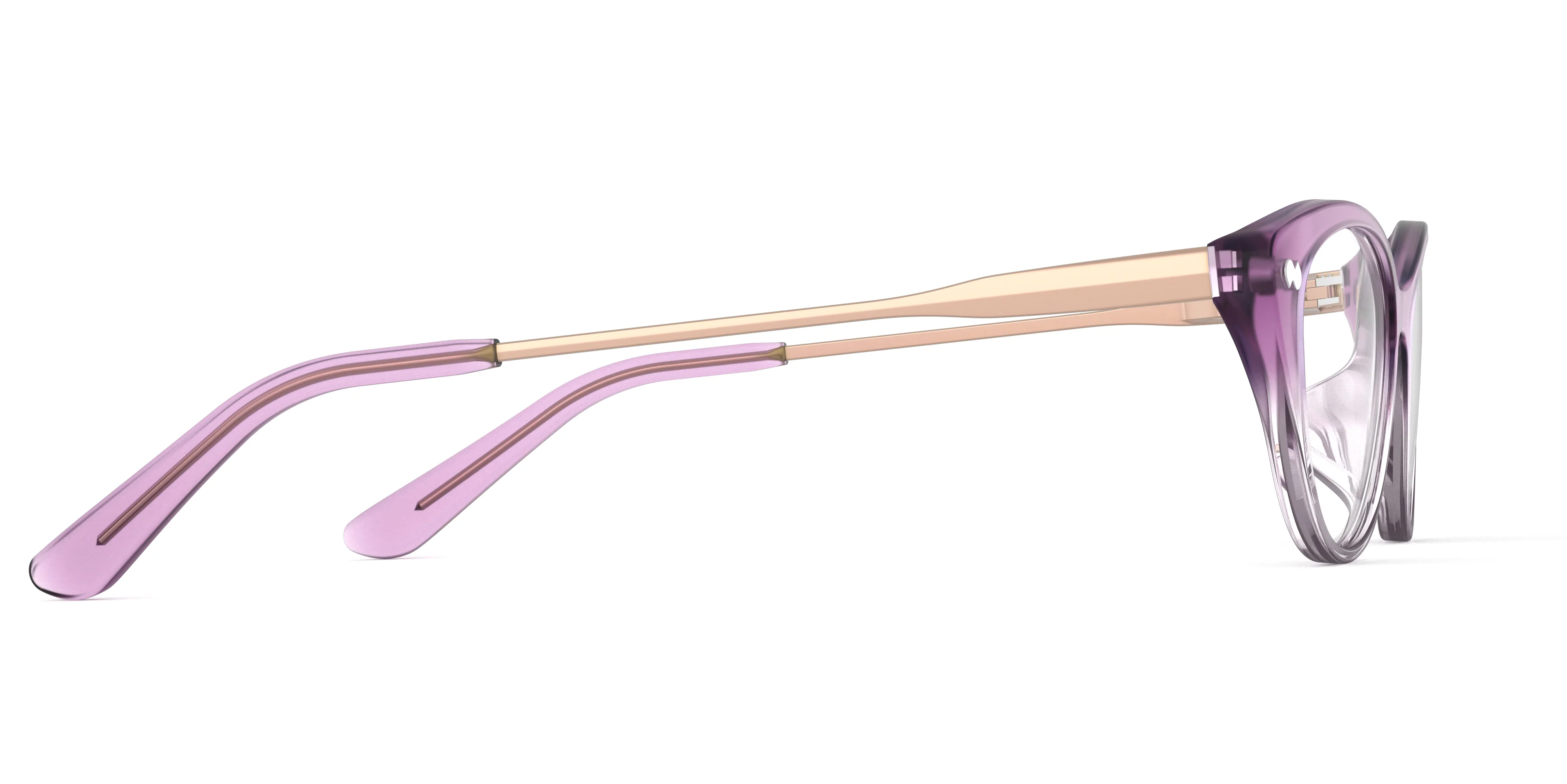 The ella - Violet Pearlized Gradient Acetate Rose Gold Metal - Image 3