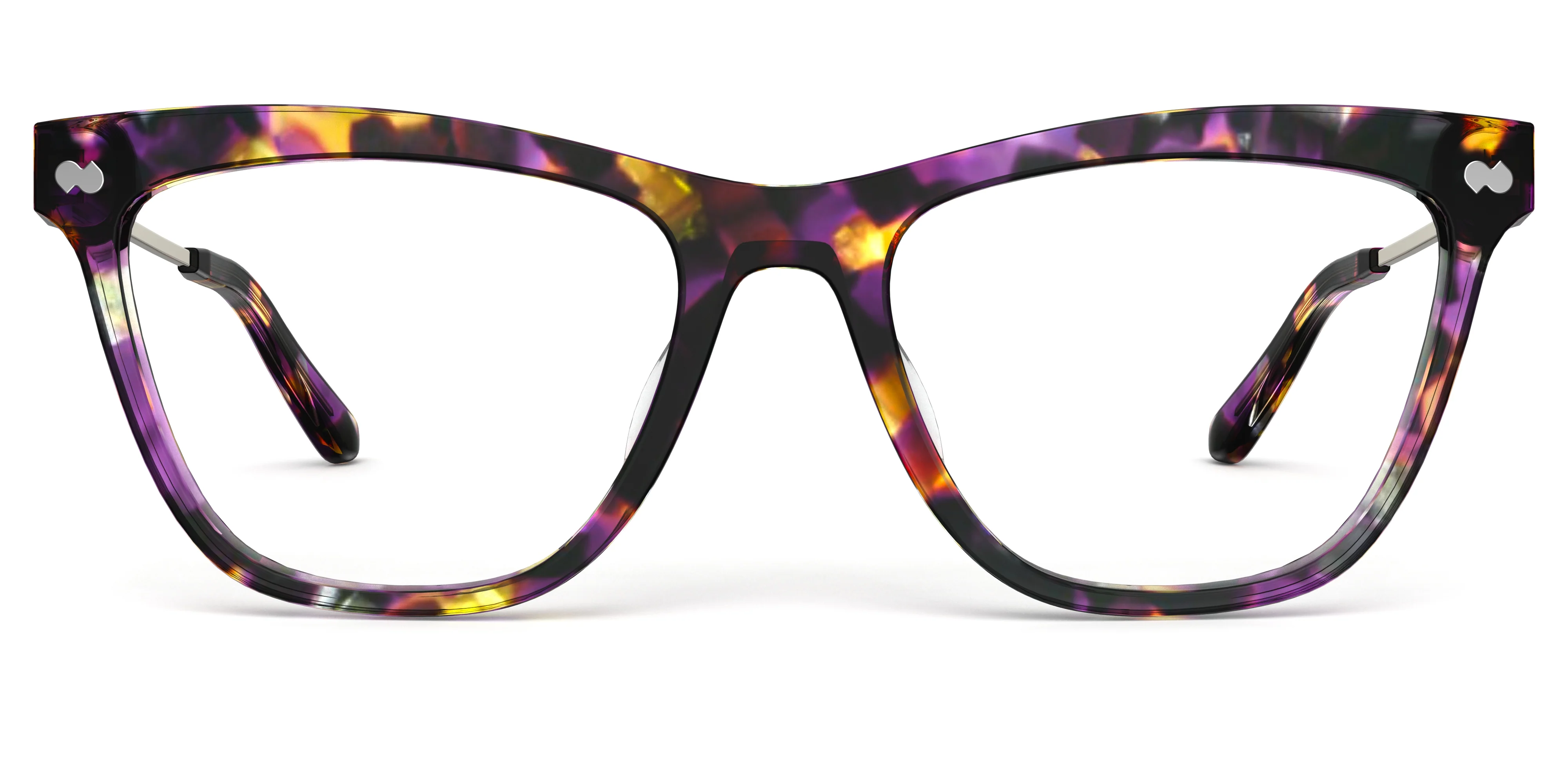 The Harper - Purple Confetti Tortoise Acetate Gold Metal - Image 2