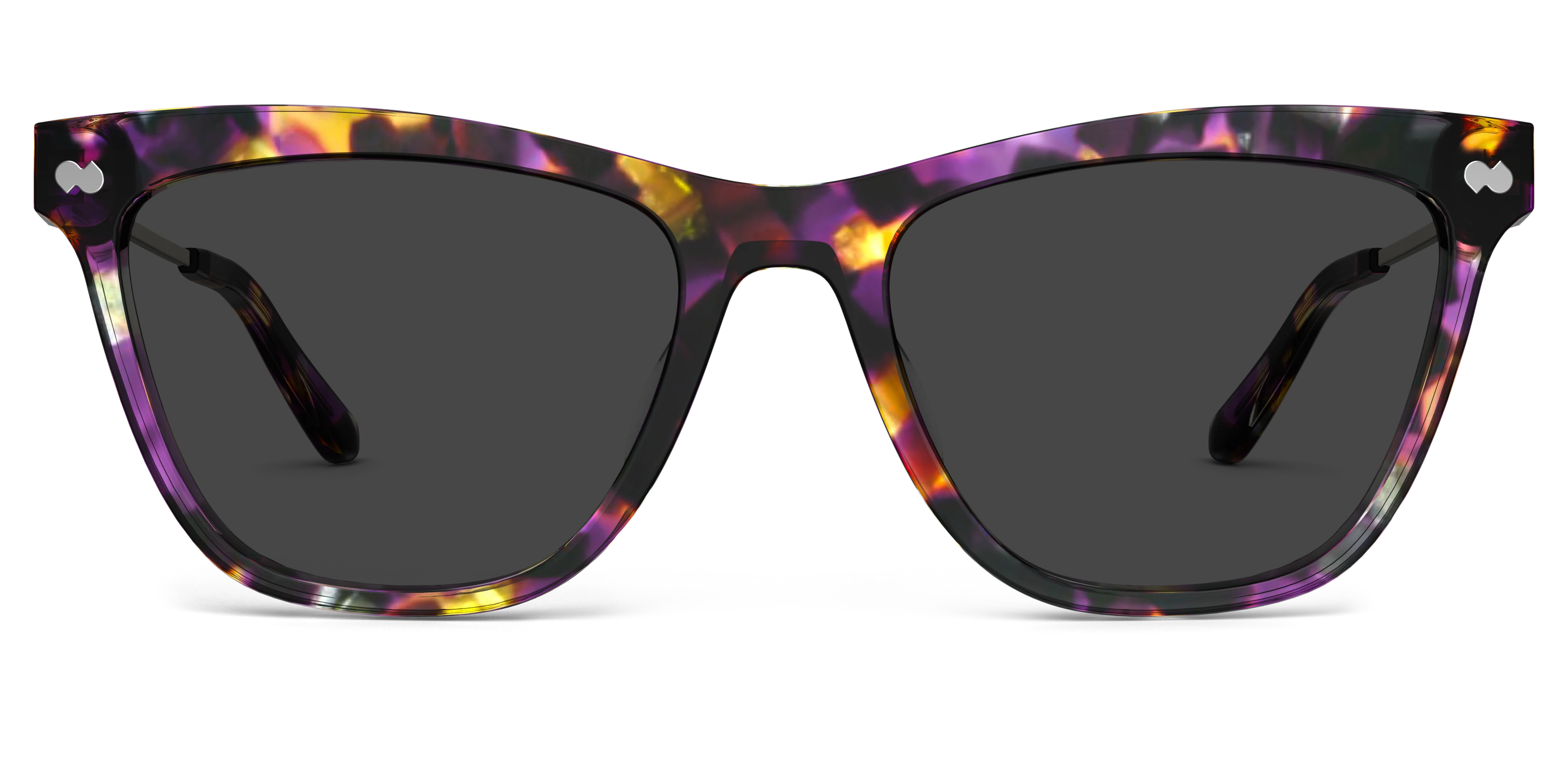 The Harper - Purple Confetti Tortoise Acetate Gold Metal Sun - Image 3