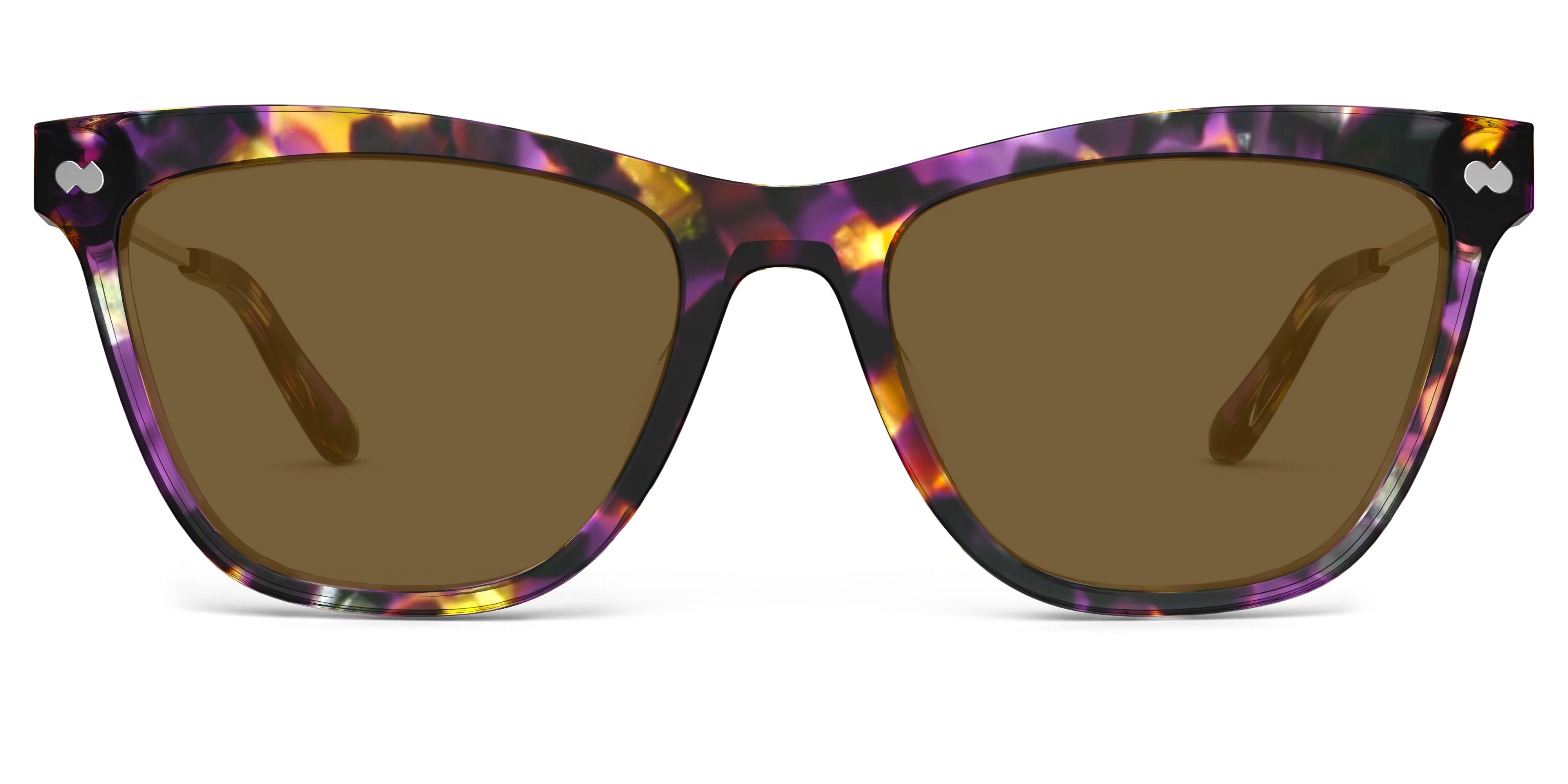 The Harper - Purple Confetti Tortoise Acetate Gold Metal Sun - Image 4
