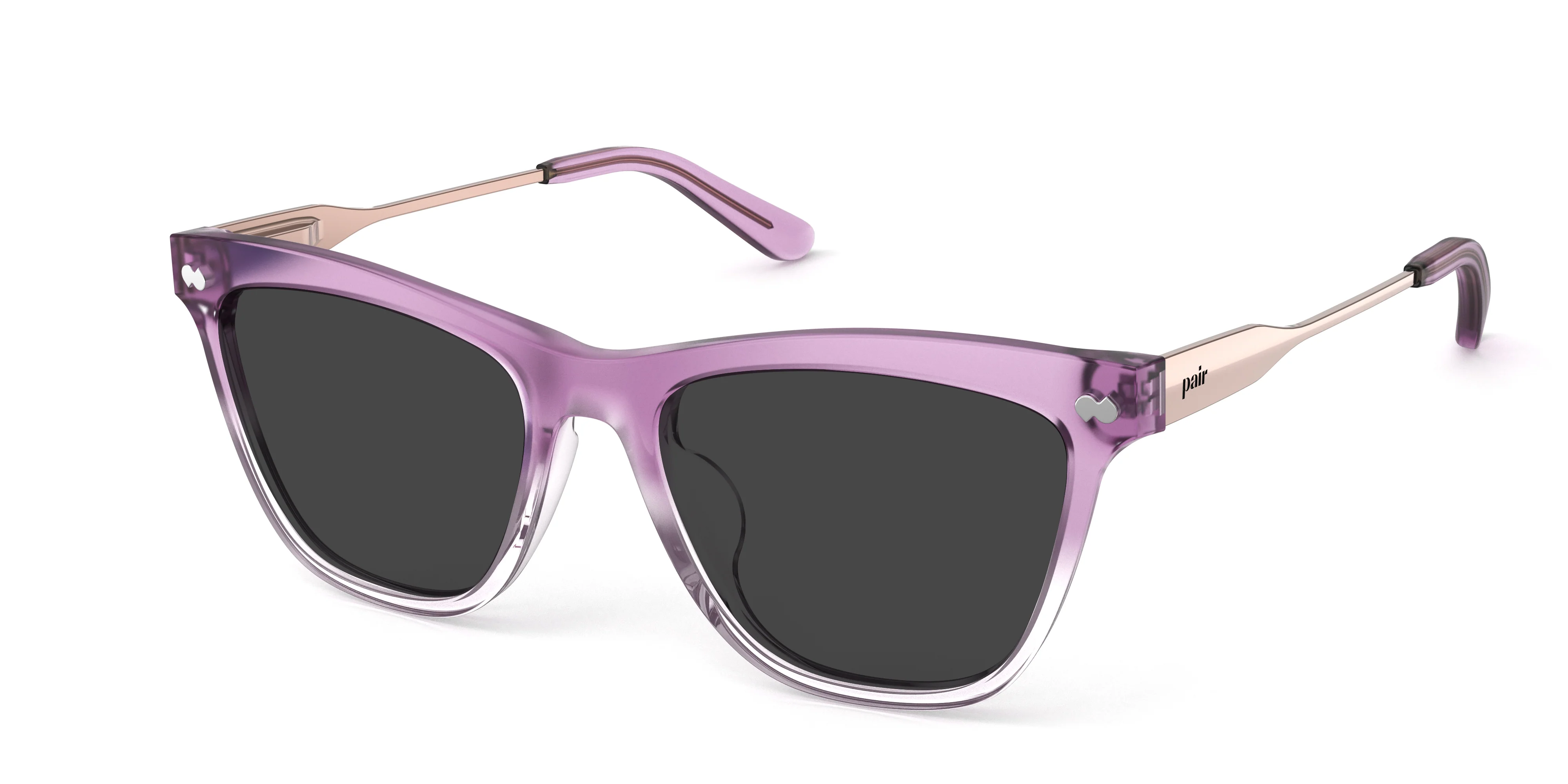 The Harper - Violet Pearlized Gradient Acetate Rose Gold Metal Sun