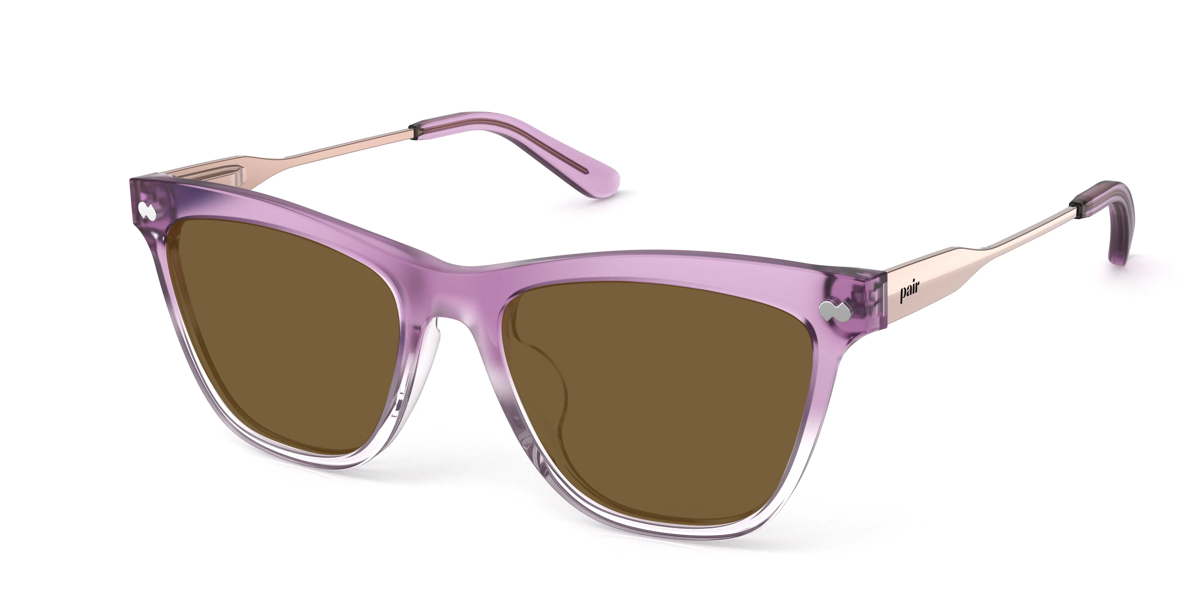 The Harper - Violet Pearlized Gradient Acetate Rose Gold Metal Sun - Image 2