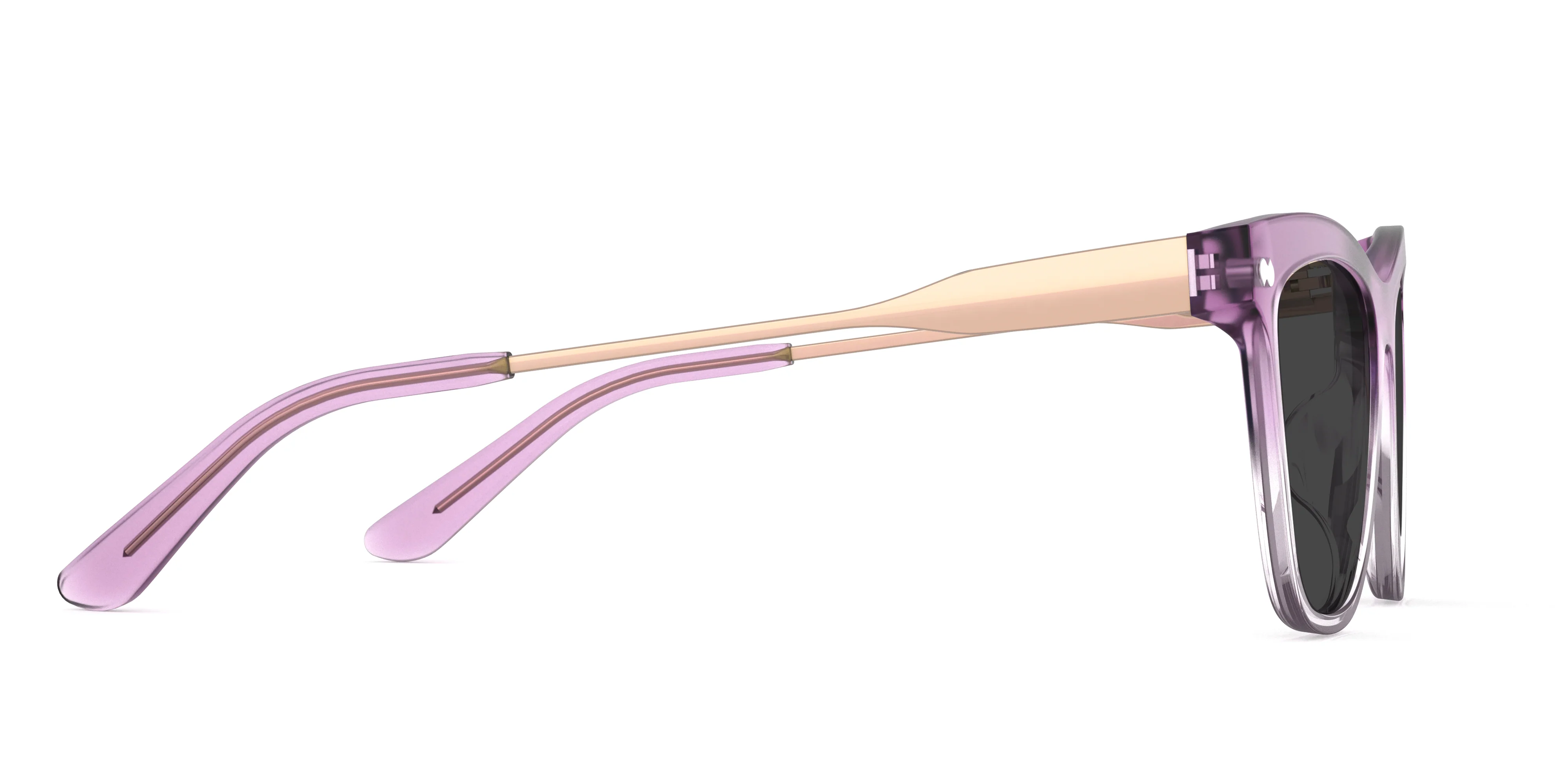 The Harper - Violet Pearlized Gradient Acetate Rose Gold Metal Sun - Image 5