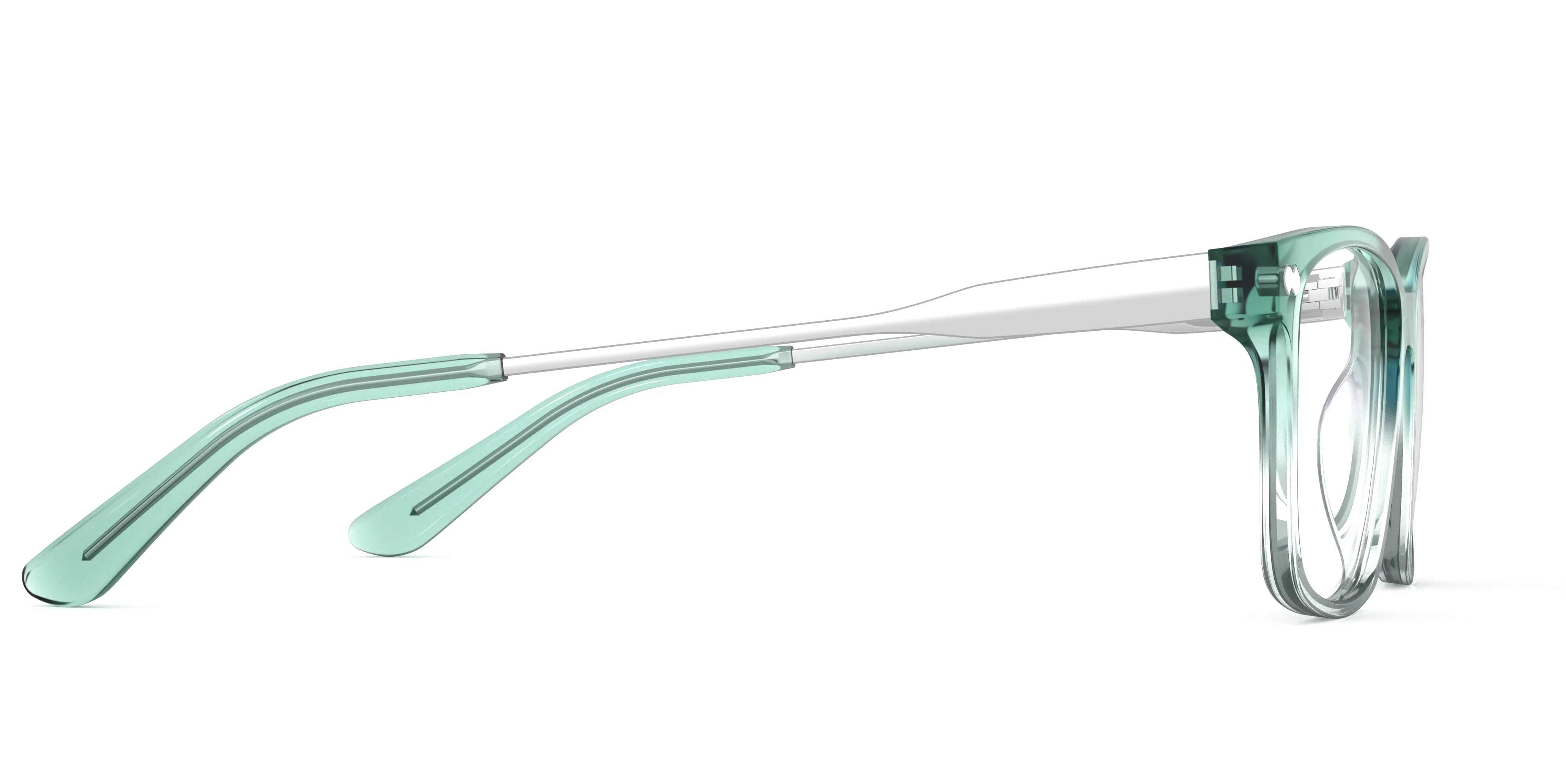 The Kirby - Teal Pearlized Gradient Acetate Silver Metal - Image 3
