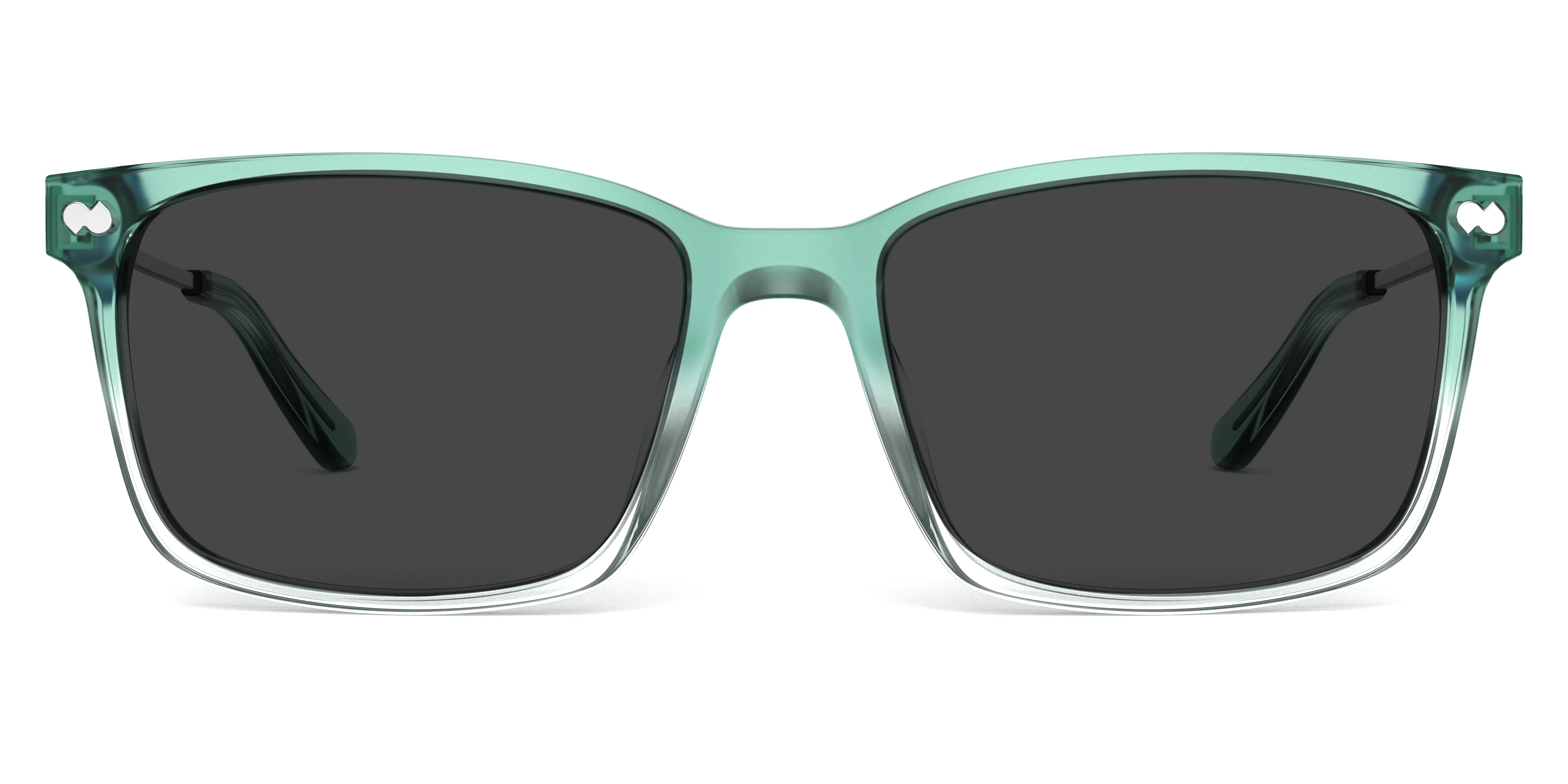 The Kirby - Teal Pearlized Gradient Acetate Silver Metal Sun - Image 3