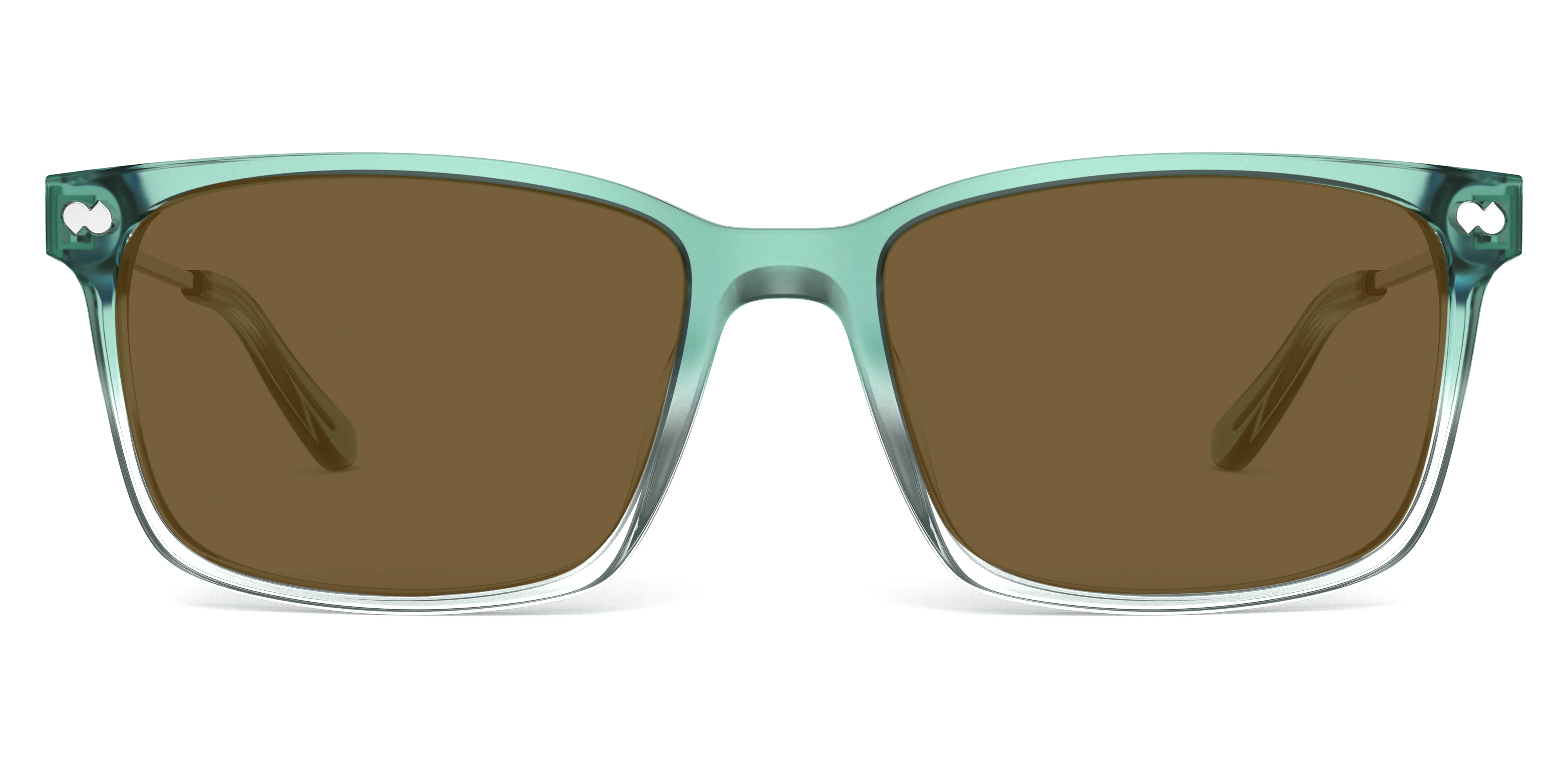 The Kirby - Teal Pearlized Gradient Acetate Silver Metal Sun - Image 4