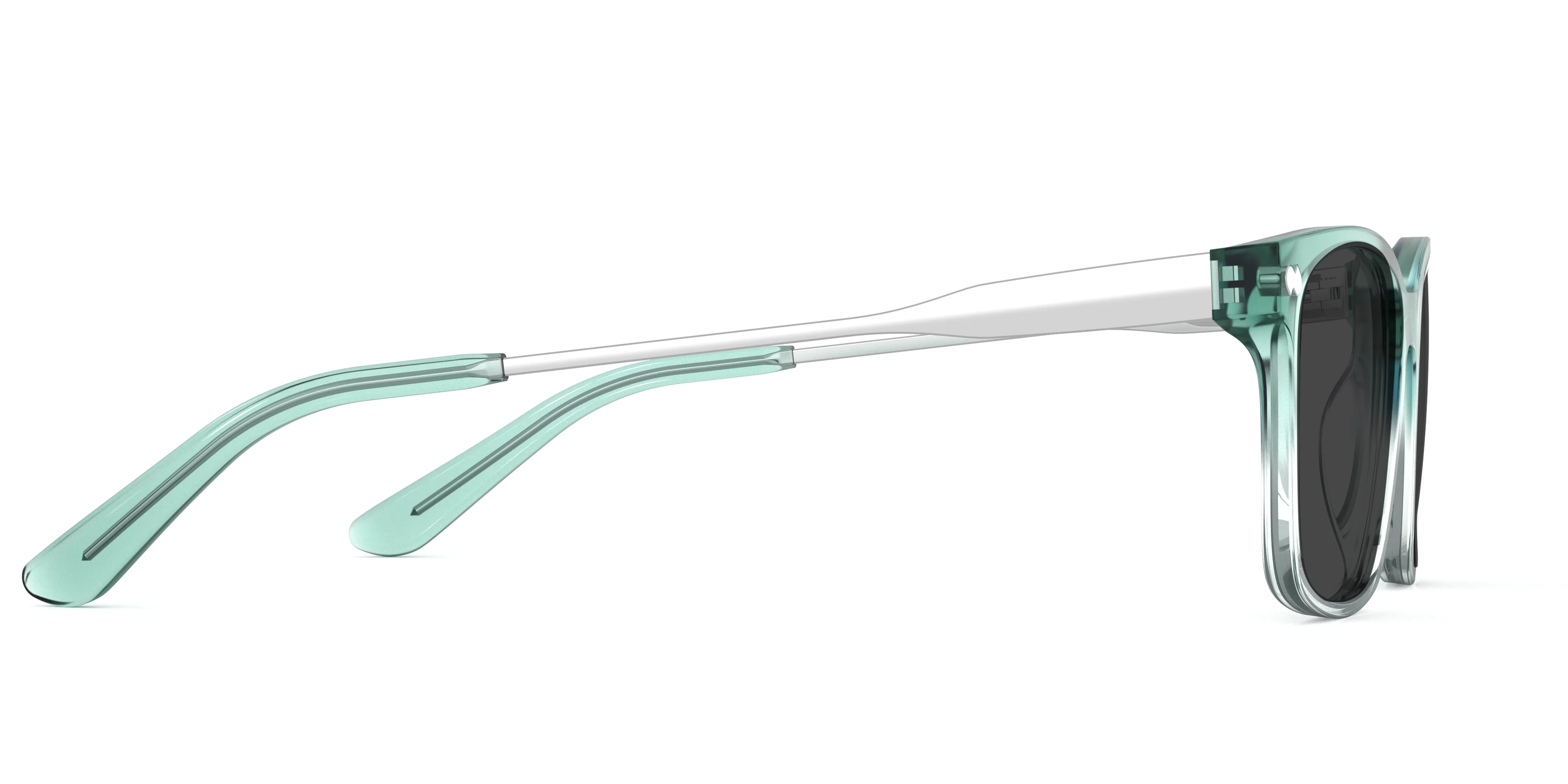 The Kirby - Teal Pearlized Gradient Acetate Silver Metal Sun - Image 5