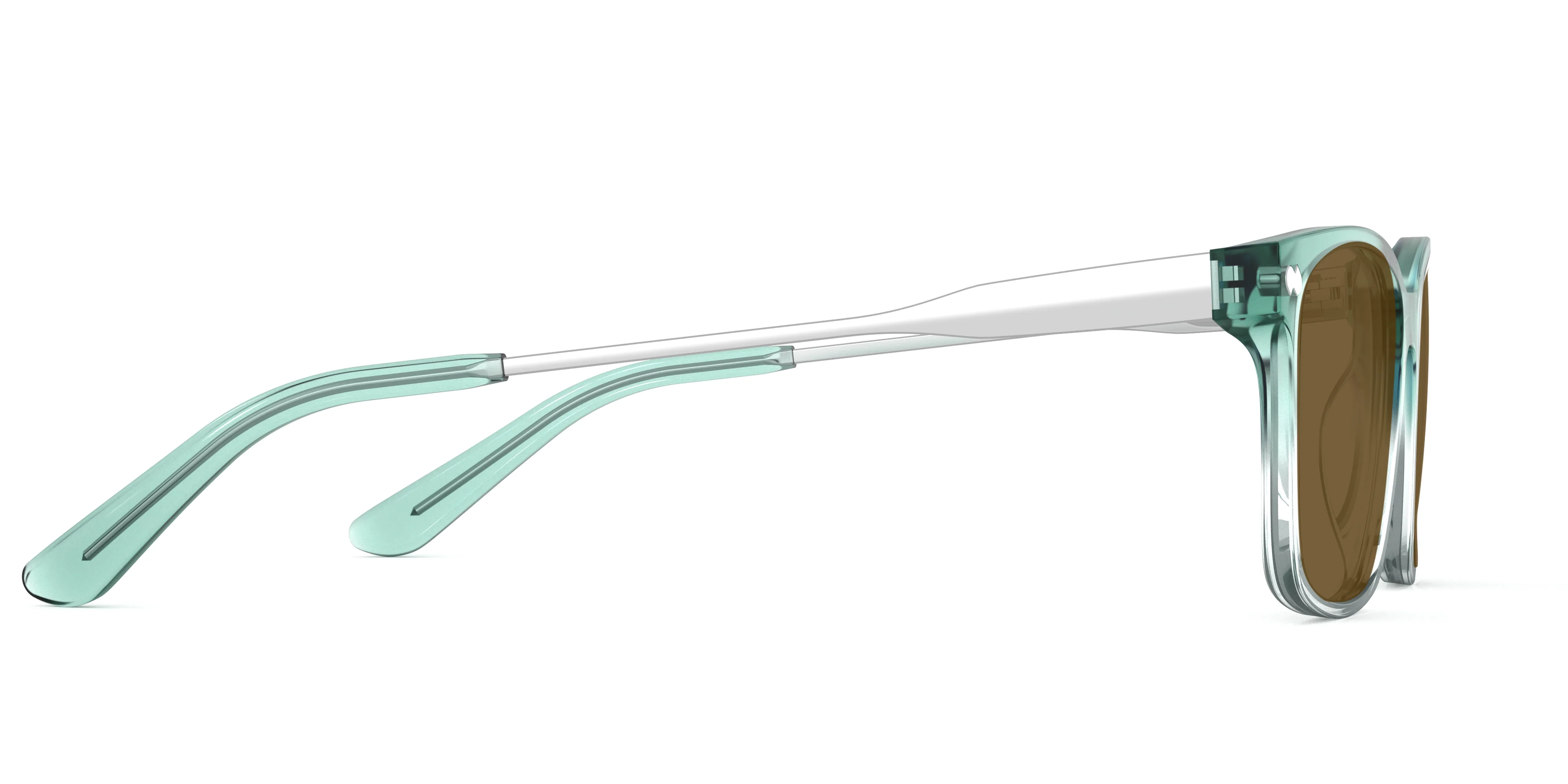 The Kirby - Teal Pearlized Gradient Acetate Silver Metal Sun - Image 6