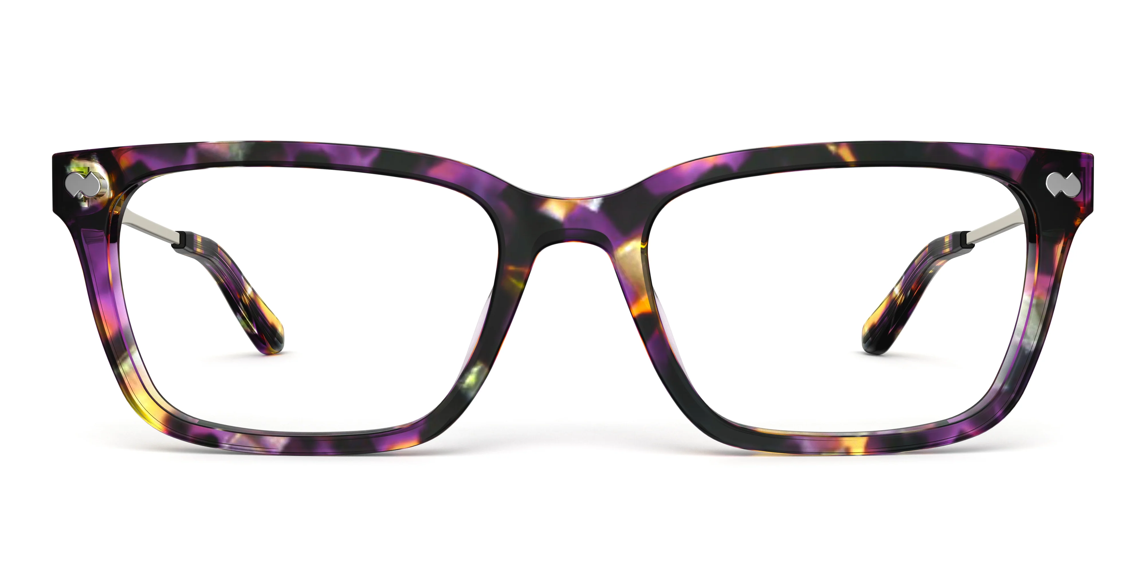 The Larkin - Purple Confetti Tortoise Acetate Gold Metal - Image 2