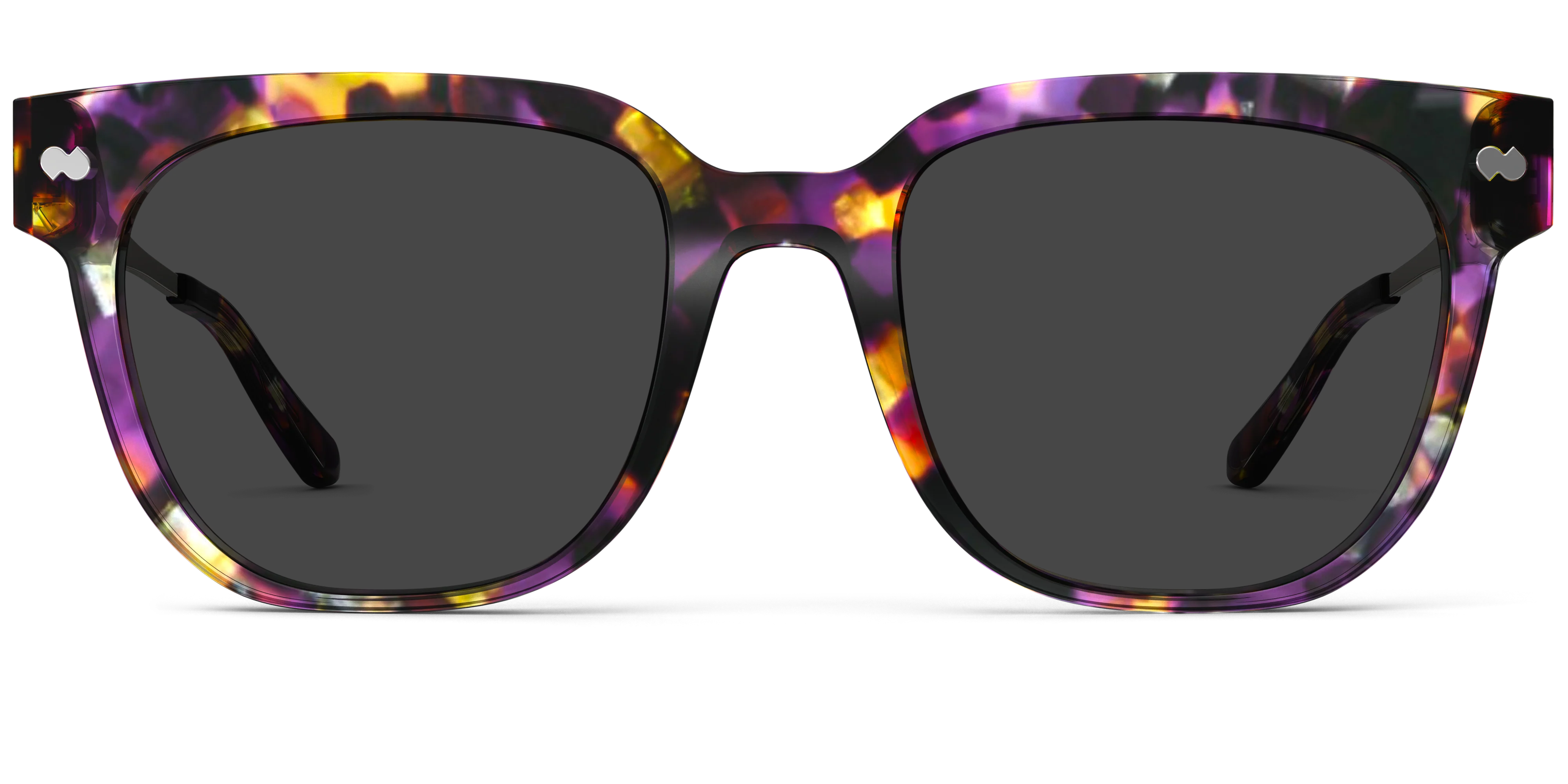 The Murphy - Purple Confetti Tortoise Acetate Gold Metal Sun - Image 3