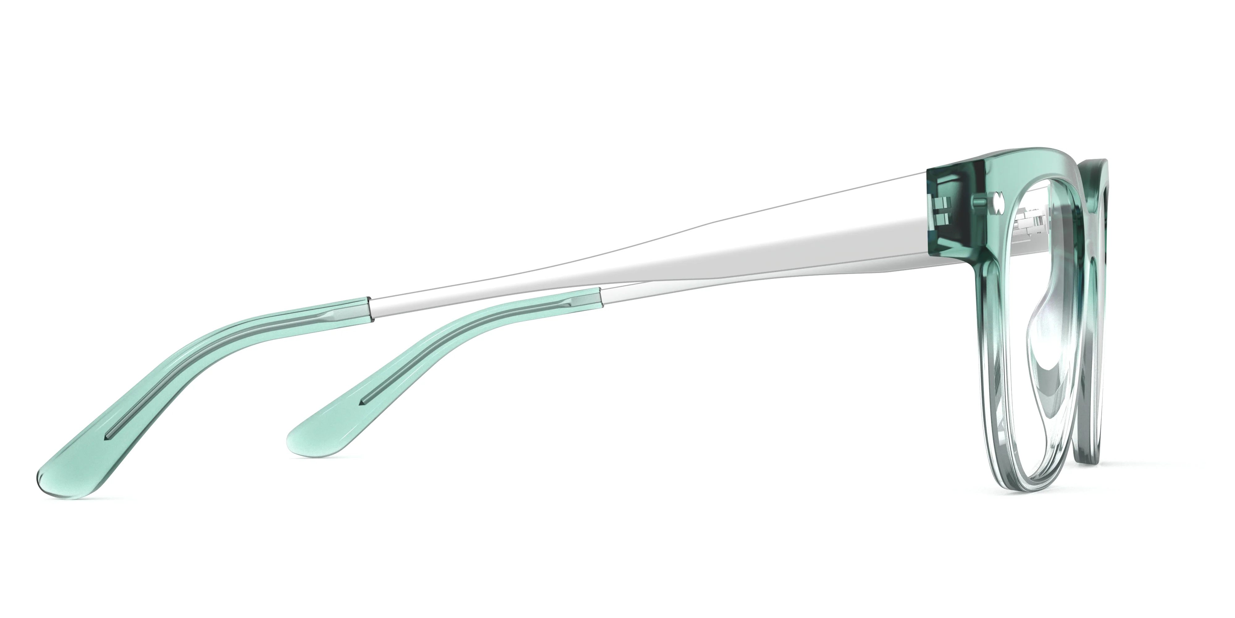 The Murphy - Teal Pearlized Gradient Acetate Silver Metal - Image 3