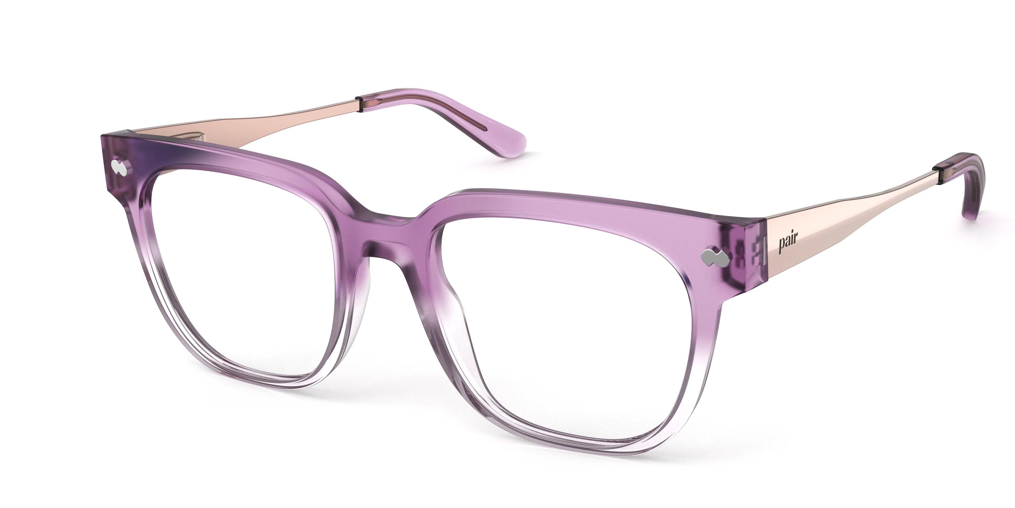 The Murphy - Violet Pearlized Gradient Acetate Rose Gold Metal