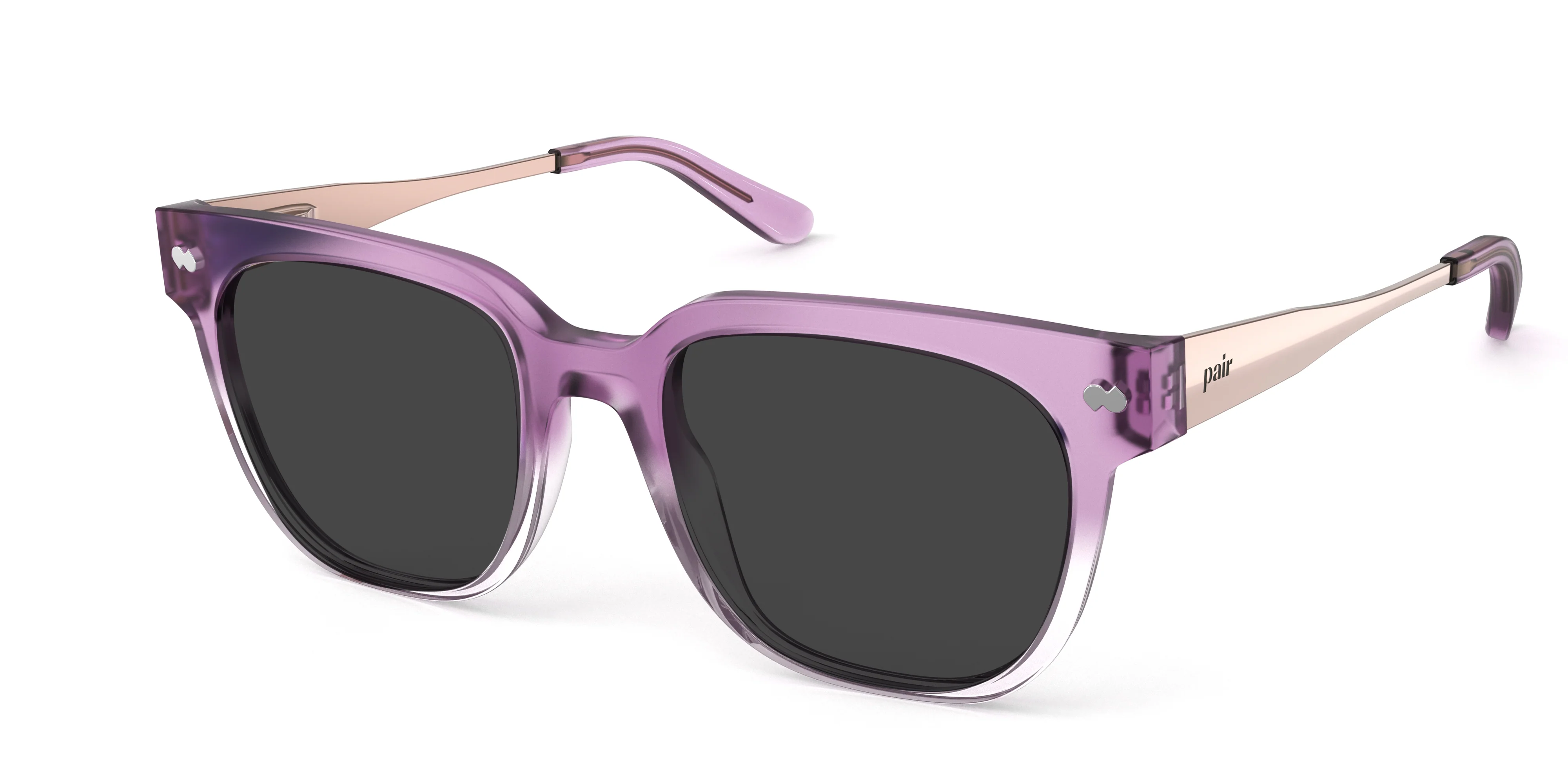 The Murphy - Violet Pearlized Gradient Acetate Rose Gold Metal Sun