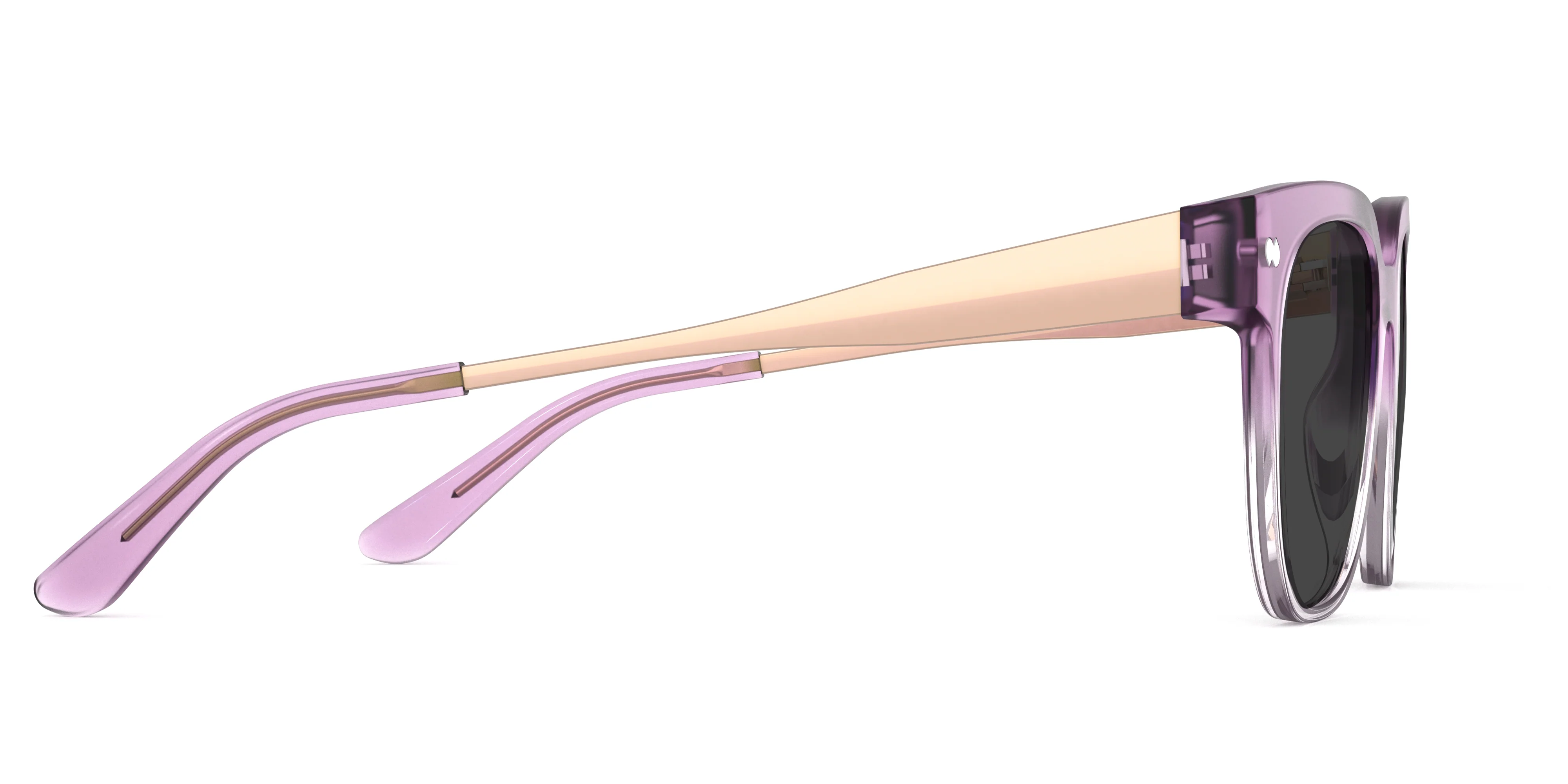 The Murphy - Violet Pearlized Gradient Acetate Rose Gold Metal Sun - Image 5