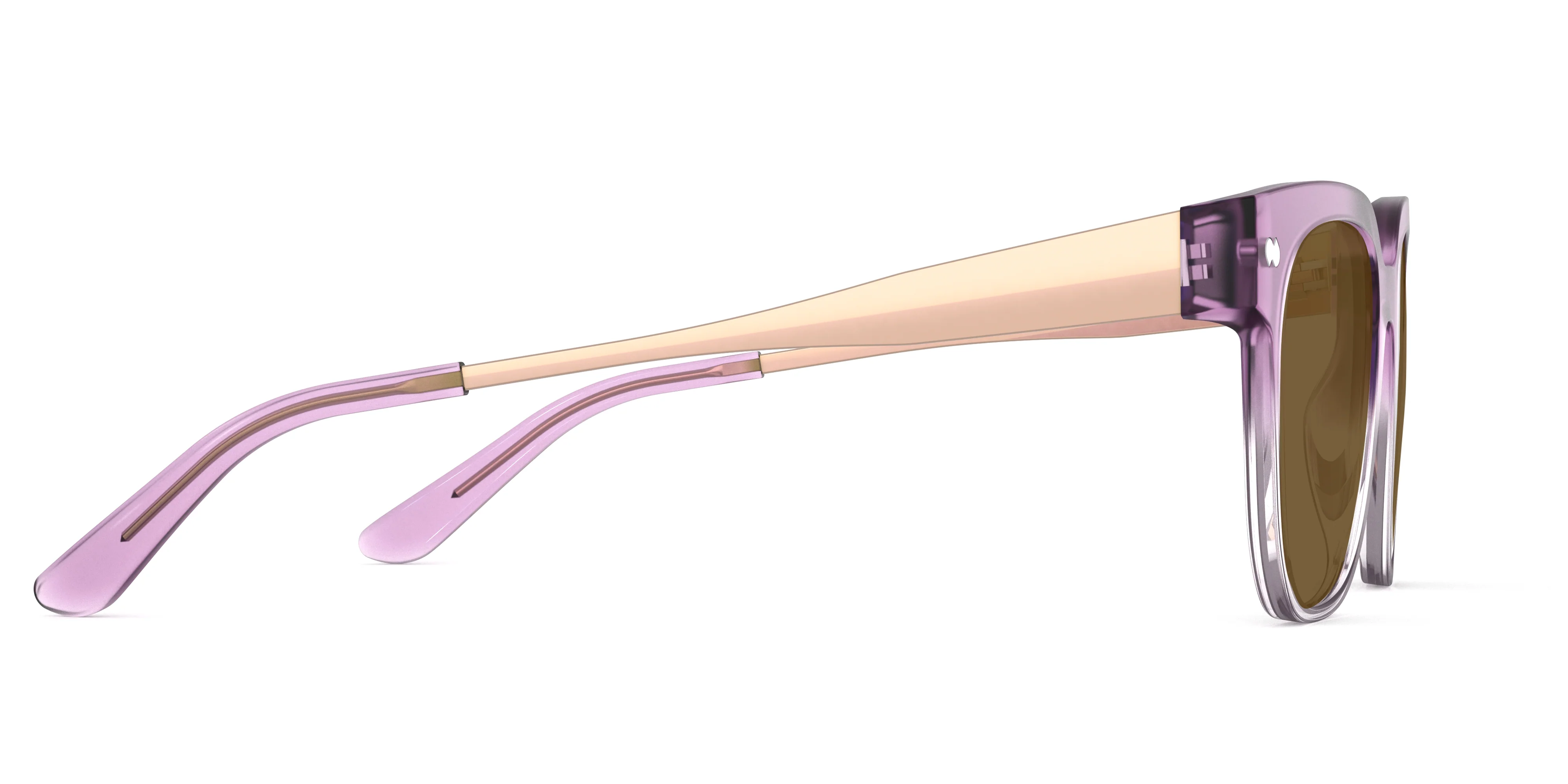 The Murphy - Violet Pearlized Gradient Acetate Rose Gold Metal Sun - Image 6