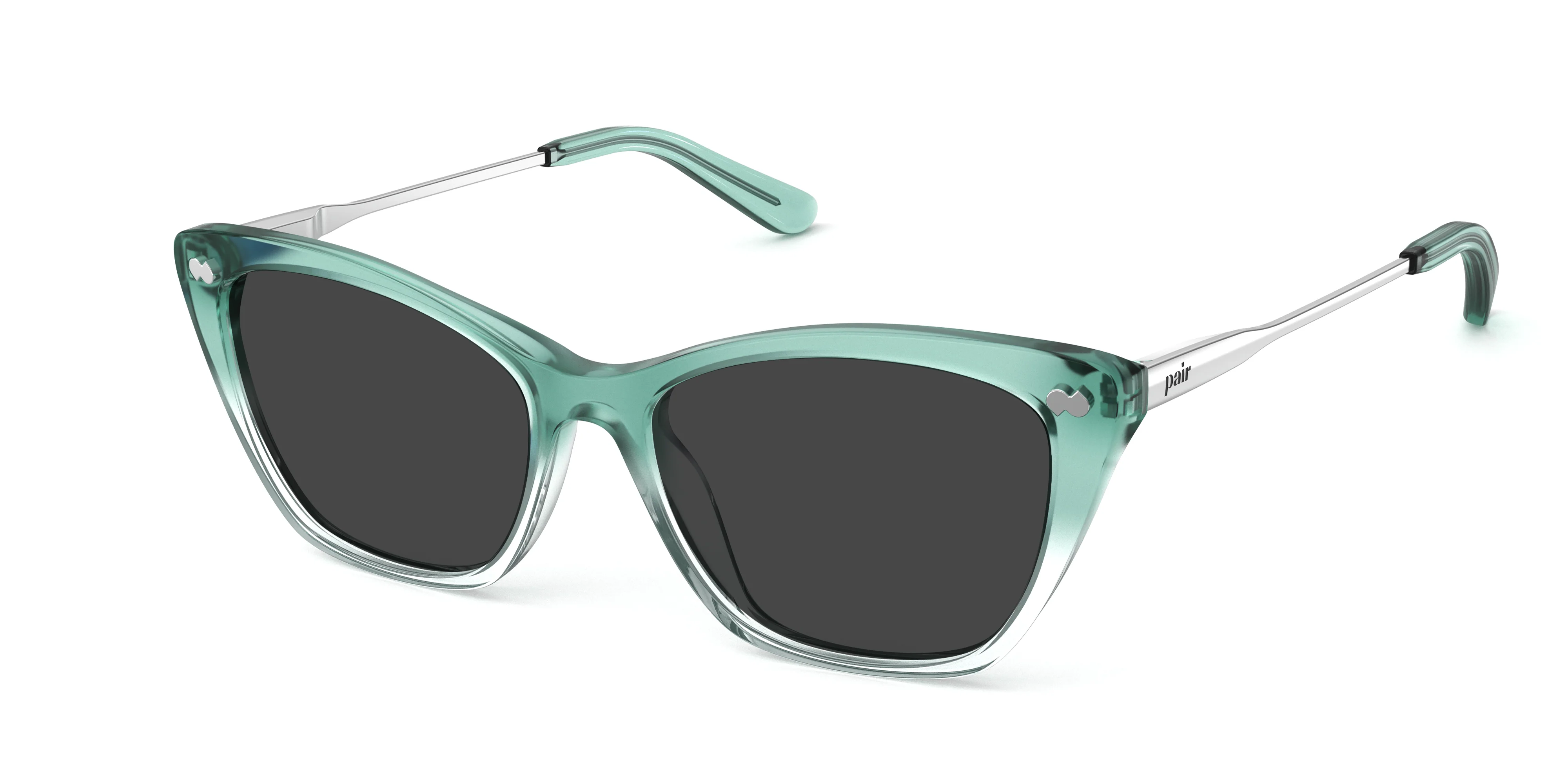The Wanda - Teal Pearlized Gradient Acetate Silver Metal Sun - Image 3