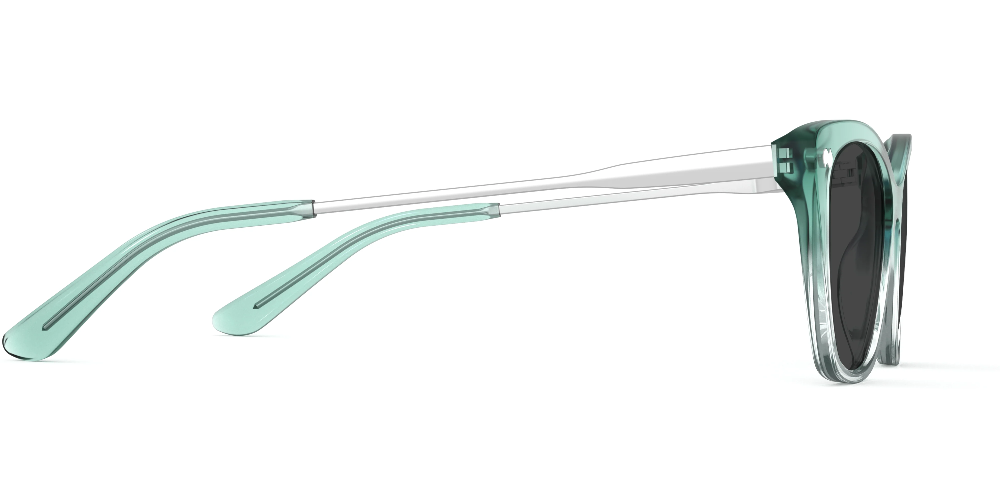 The Wanda - Teal Pearlized Gradient Acetate Silver Metal Sun - Image 5