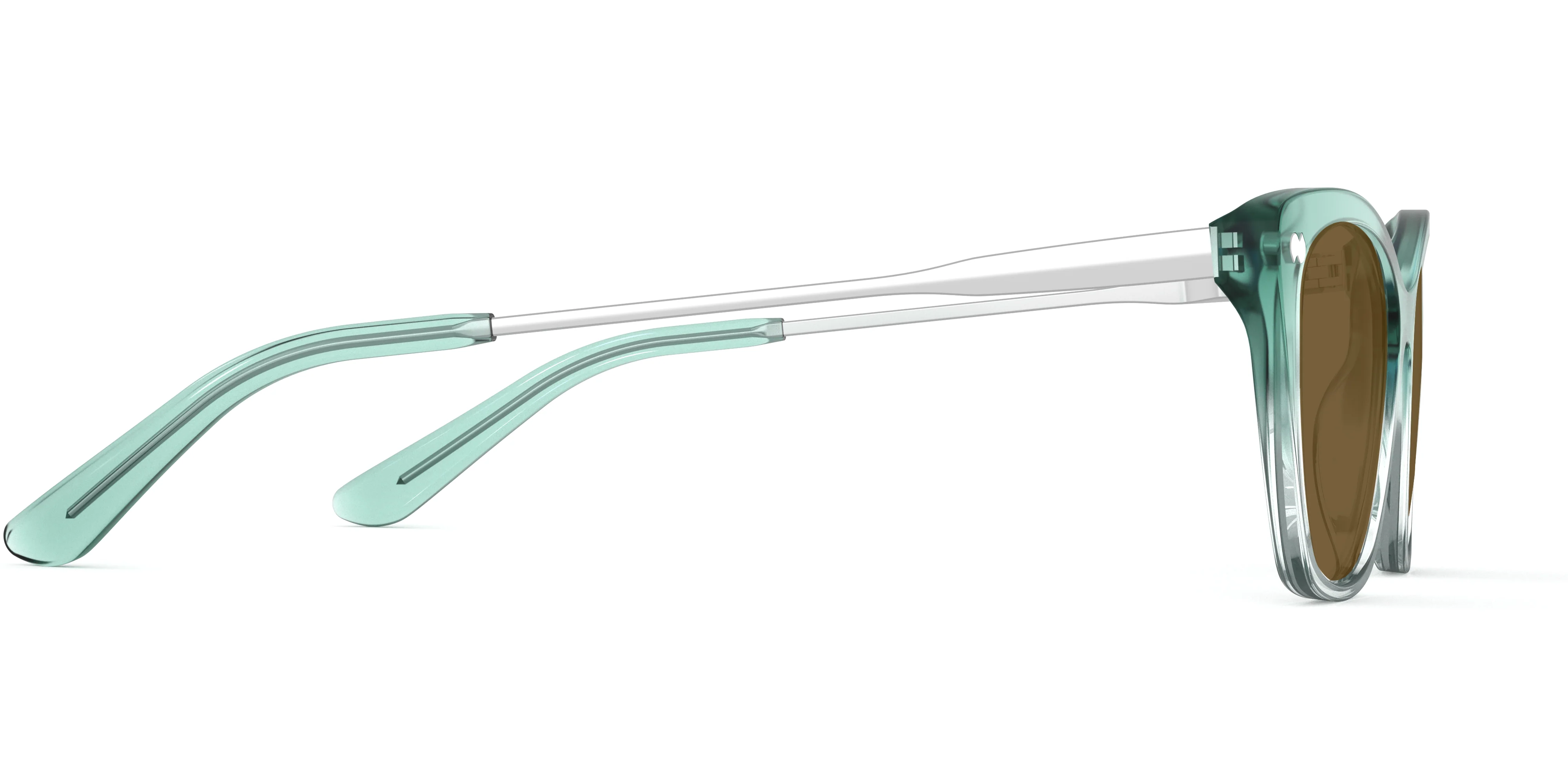 The Wanda - Teal Pearlized Gradient Acetate Silver Metal Sun - Image 6