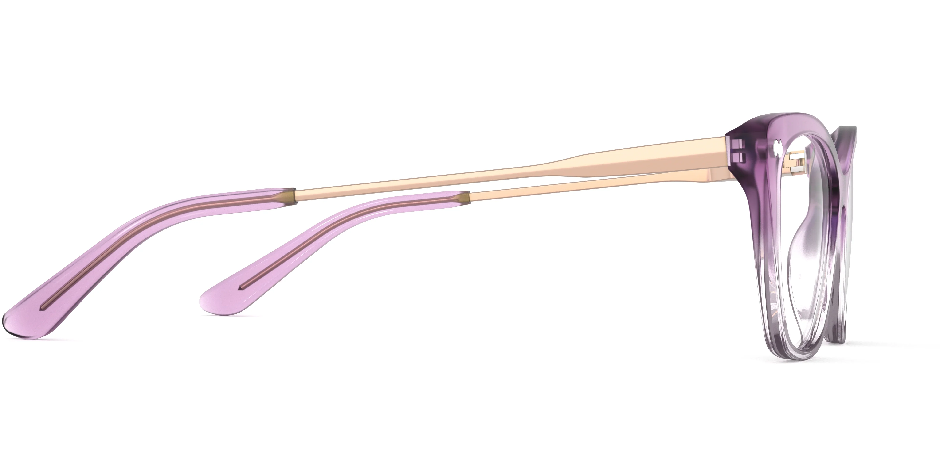 The Wanda - Violet Pearlized Gradient Acetate Rose Gold Metal - Image 3